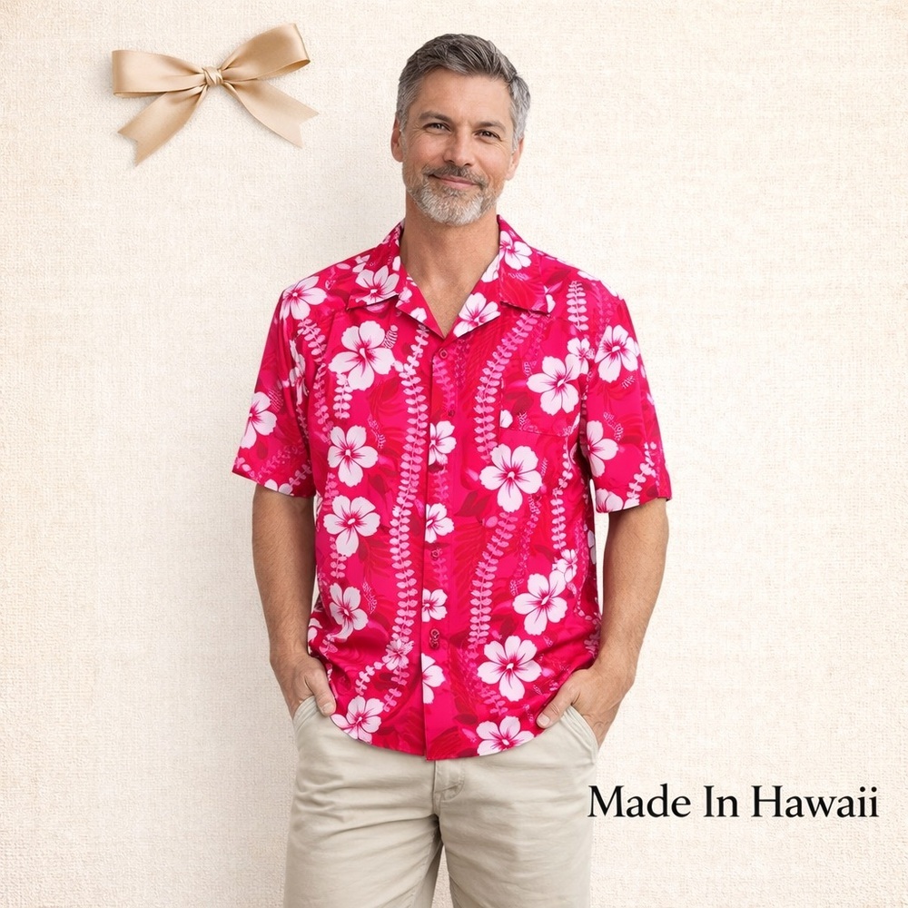 Hawaiian Button up Shirt XL Pinks Floral Cotton Blend